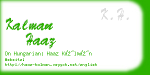 kalman haaz business card